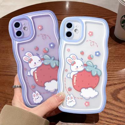 China Wholesale Shockproof Strawberry Rabbit Phone Cover TPU Shockproof Cell Phone Case for iphone13 12 11 PRO Max for sale