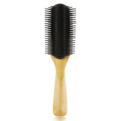 China Cushion Private Label Factory Denman Detachable Head Bamboo Hair Brush Directly Sell Handle 9 Row Detangling for sale