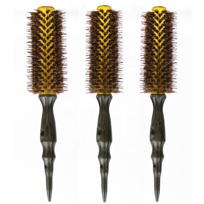 China Wooden Round Ceramic Ionic Care Styling Boar Bristle Anti-Static Hair Brush for sale