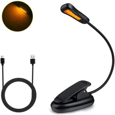 China Newest Kids Anti-Blue-Ray LED Light Amber-Clear LED Book Rechargeable Eye Protection Clip On Music Stand Light 1000mAh for sale