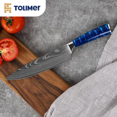 China OEM 8 Inch 4CR13 Stainless Steel Forge Chef Knife Viable Gyuto Knife Resin Handle Meat Cutting Knife OEM 8 Inch 4CR13 Stainless Steel for sale