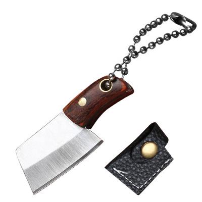 China Mini Hot sale 3CR13 stainless steel blade colored wood+copper nail handle portable mini knife for sale