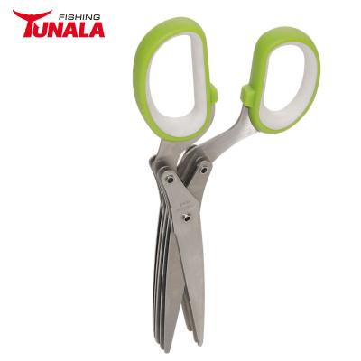 China Home Set Multifunctional Herb Stripper Brush Shears Vegetable Herb Scissors 5 Blade Stainless Steel Kitchen Scissors Kithchen Multifunctional for sale