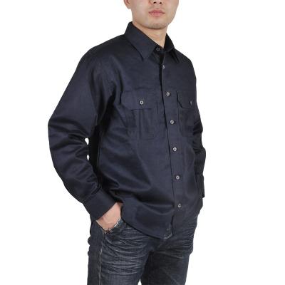 China Running Fast Soft Khaki Flame Cotton FR Navy Cotton Work Shirt Fire Resistant Uniform for sale