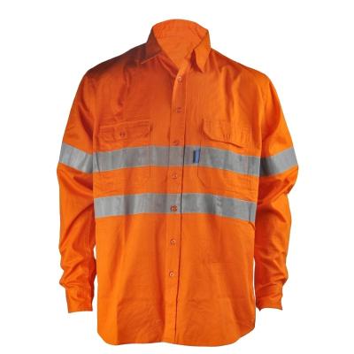 China NFPA2112 EN11611 High Strength Drill Manufacture Safety Reflective 100% Cotton Shirt for sale