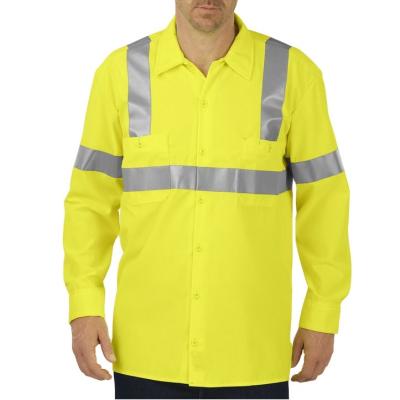 China NFPA 2112 HRC 2 Flame Retardant Men's Safety Reflective Force High Visibility Cotton Shirt Class 3 for sale