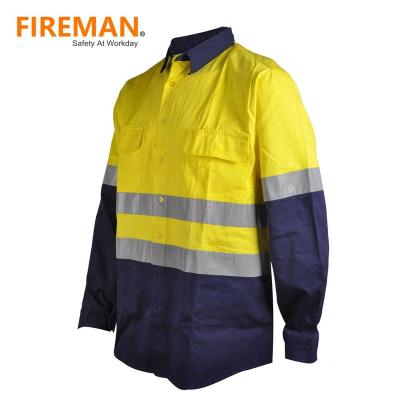 China Flame Retardant Non-Toxic/Breathable/Anti-Wrinkle/Franks Two Tone Hi-Strength Reflective Cotton Drill Anti-Static/Anti-Shrink Work Shirt With Tape Workwear Polo Shirt for sale