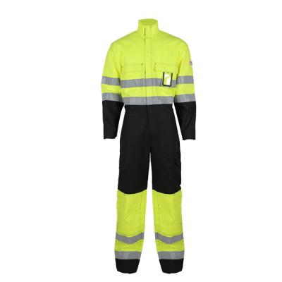 China Coveralls With FR Thigh Pocket Safety Industrial Workwear Fire Retardant Coverall for sale