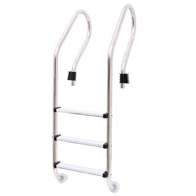 China Insulation Ladders 316 303 Stainless Steel Swimming Pool Turnout Ladder 3 Steps Pool Ladders With Handle for sale