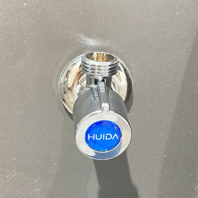 China Modern HUIDA DDP Bathroom Water Control Stop Valve Hose 1/2 Body ABS Handle Brass Angle Chrome Valve for sale