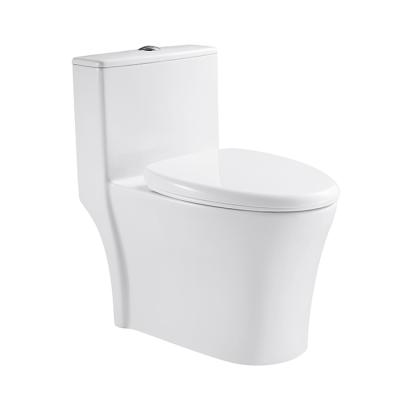 China Double-Flow Huida Project Product Water Use 4/6 L PP Soft Tightly Cover Double Flush Jet Siphonic Elongated One-Piece Toilet for sale