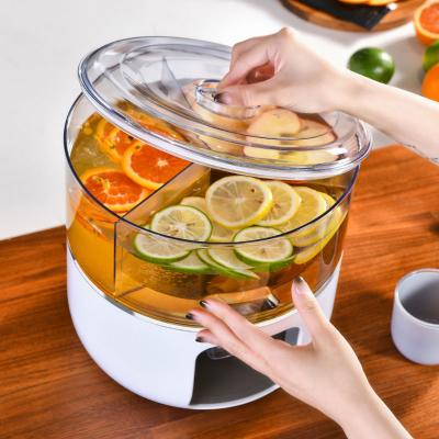 China WITH LID 3 Grids Beverage Cold Water Tea Coffee Dispenser Drinking Kettle With Cup for sale