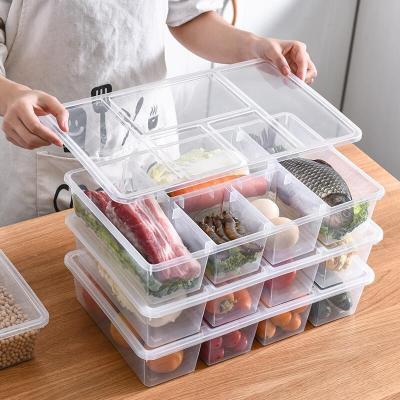 China Transparent Vegetable Food Storage Boxes Freshness Preservation Refrigerator Fruit Desk Organizer With Lid for sale