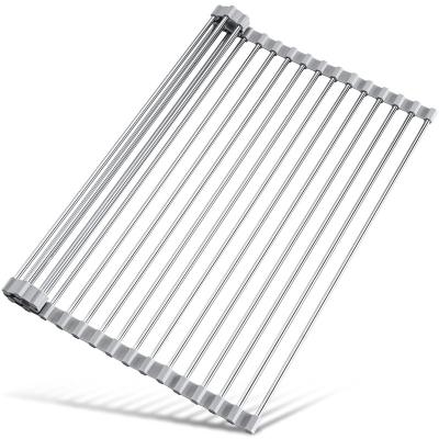 China Sustainable Collapsible Over Roll Up Sink Tubes 15 Or 18 Tubes Dish Drying Rack Rack Large for sale