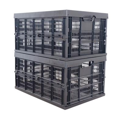 China Stocked 15 L Large Collapsible Collapsible Black Storage Bin for Home and Garage Organization for sale