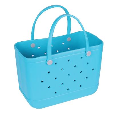 China Waterproof Women's Bag Women's Handbag Hollow Eyed Beach Tote EVA Bag For Summer for sale