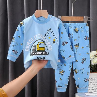 China Anti-wrinkle 2022 Autumn And Winter Children Underwear Set Cotton Baby Boy Johns Baby Pajamas Long Home Wear for sale