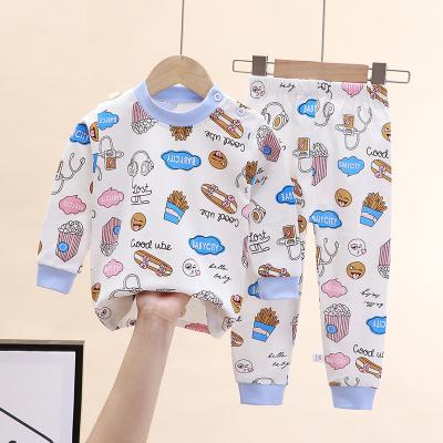 China new Anti-wrinkle boys and girls autumn winter pajamas baby clothes long Johns home clothing for sale