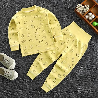 China Anti-wrinkle spring and autumn children's wear children's waist pants the top set baby cotton underwear boys and girls long underwear for sale