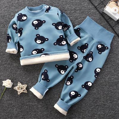 China Anti-Wrinkle Baby Autumn Fleece Suit and Fleece Children's Underwear Women's Spring and Autumn Men's Baby Clothes High Waist Pants for sale