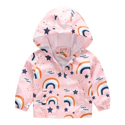 China Spring and Autumn Children's Fashion Cartoon Print Hooded Anorak Jacket Sustainable Infant Cute Outfit for sale