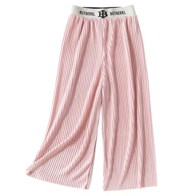 China Kids Girls Korean Antibacterial Gaiters Ruffled Letter Waist Wide-leg Pants Sunscreen Anti-mosquito Pants for sale