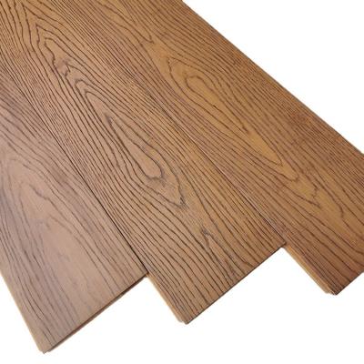 China 15mm Embossed Outdoor Flooring Traditional Solid Coffee Oak Wood Indoor Horizontal Bamboo Flooring for sale