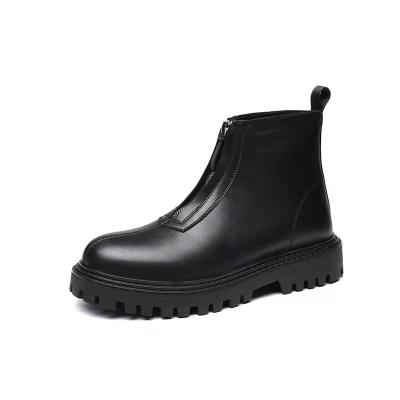 China Fashion Trend Winter Zipper Mid Rise Chelsea Boots British Style Platform High Top Boots For Men for sale