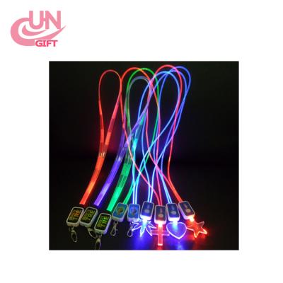 China New Arrival Custom Made Wholesale Free AZO LED Lanyard Fluorescent Flashing Light Lanyard for sale