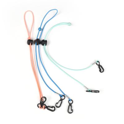 China Hot Selling AZO Free Elastic Double Headed Staple Lanyard Convenient Plastic Clip Lanyard for sale