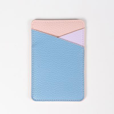 China Fashion PU Card Holder High Quality Leather Tricolor Portable Card Holder for Two Card Positions for sale