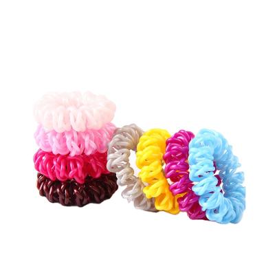 China AZO Free Colorful Plastic Telephone Line Hair Accessories Girl Women Hair Telephone Wiring Elastic Hair Ties for sale