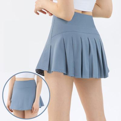 Cina Blue Pleated Golf Skirt Women High Waist Running Light Proof Tennis Skort in vendita