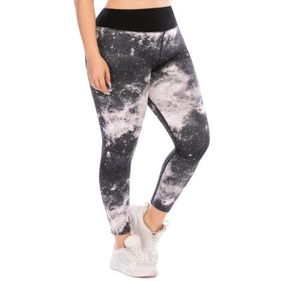 China Elastic Running Patterned Yoga Pants High Density Polyester With Zipper Pocket for sale