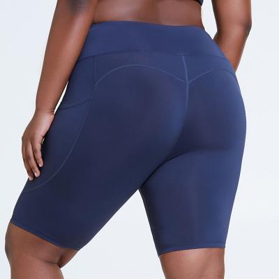 China 4XL Moisture Wicking Plus Size High Waisted Yoga Shorts pants Women's Running Shorts for sale