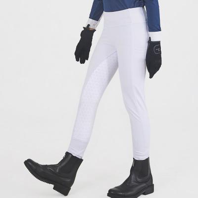 China White Children'S horse riding Pants Side pocket equestrian breeches Moisture Wicking Fabric for sale