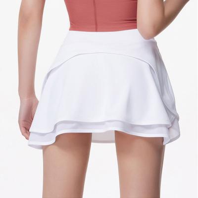 China White Mesh Lining Golf Skirt Fitness Light Comfortable Tennis Skort Wear for sale