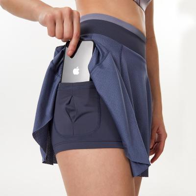 Cina Il golf Skorts Mesh Tennis Skirt della tasca delle donne con mette i vestiti in cortocircuito di sport di allenamento in vendita