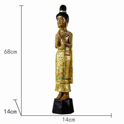 China Hot Selling China Vintage Carvings Home Decoration Retro Home Decor Polyresin Holding Buddha for sale