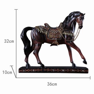 China China Creative Home Decor Polyresin Glassed Standing Horses Garden Decoration For Home for sale