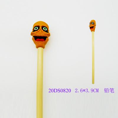 China Europe Manufacturer Customized Cheap Soft PVC Rubber Crossbones Shape 2d Double Side 3d Pencil Topper for sale