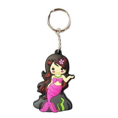 China Custom Europe factory 3d 2d pvc key chain soft hot sales mermaid shape key chain for sale