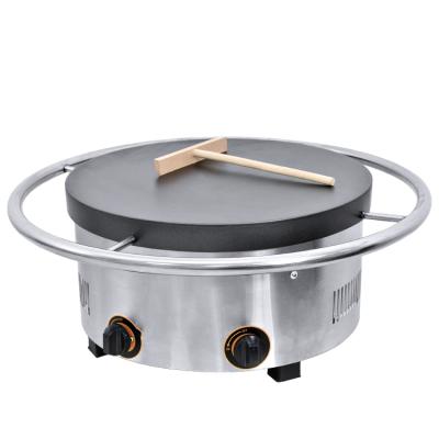 China Outdoor commercial pancake maker stainless steel LPG gas equipment kitchen restaurant non-stick rotating pancake machine for sale for sale