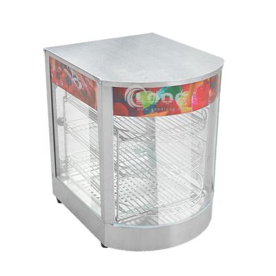 China Hotels Curved Food Warmer Showcase / Glass Food Heater Display / Heating Display Showcase for sale