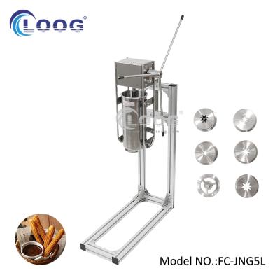 China Newest Commercial Supply Wholesale 5L Spanish Snack Equipment Churro Filler Maker Manual Churros Making Machine Price for sale