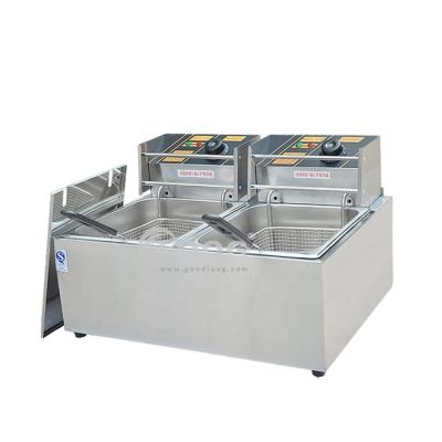 China Hot Sale Business 2 Tank 2 Basket Electric Commercial Deep Fryer for sale