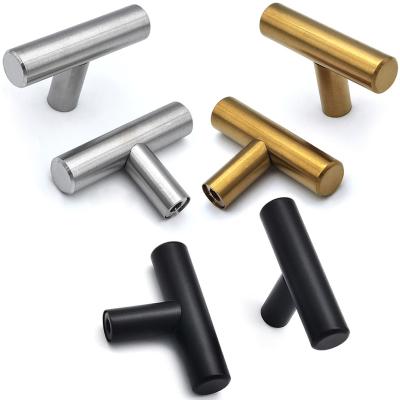 China Hot Sales Antirust And Anti-Fingerprint Gold Recommend Round Bar Furniture Handles Cabinet Door Handle Drawer Knob Manufacturer for sale