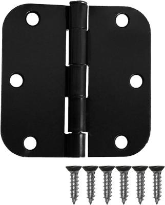 China Factory Modern Matte Black Door Hinges 3.5 x 3.5 Inch Inside Hinge For Doors Matte Black With 5/8 Inch Radius Corners for sale