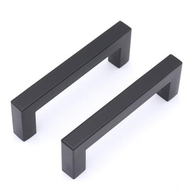 China Square Pull Matte Black Kitchen Cupboard Handle Modern Cabinet Drawer Hardware Furniture for sale