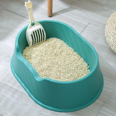 China OEM todo el cuadrado de tragante abierto Cat Sand Basin oval de Cat Litter Box 3L en venta